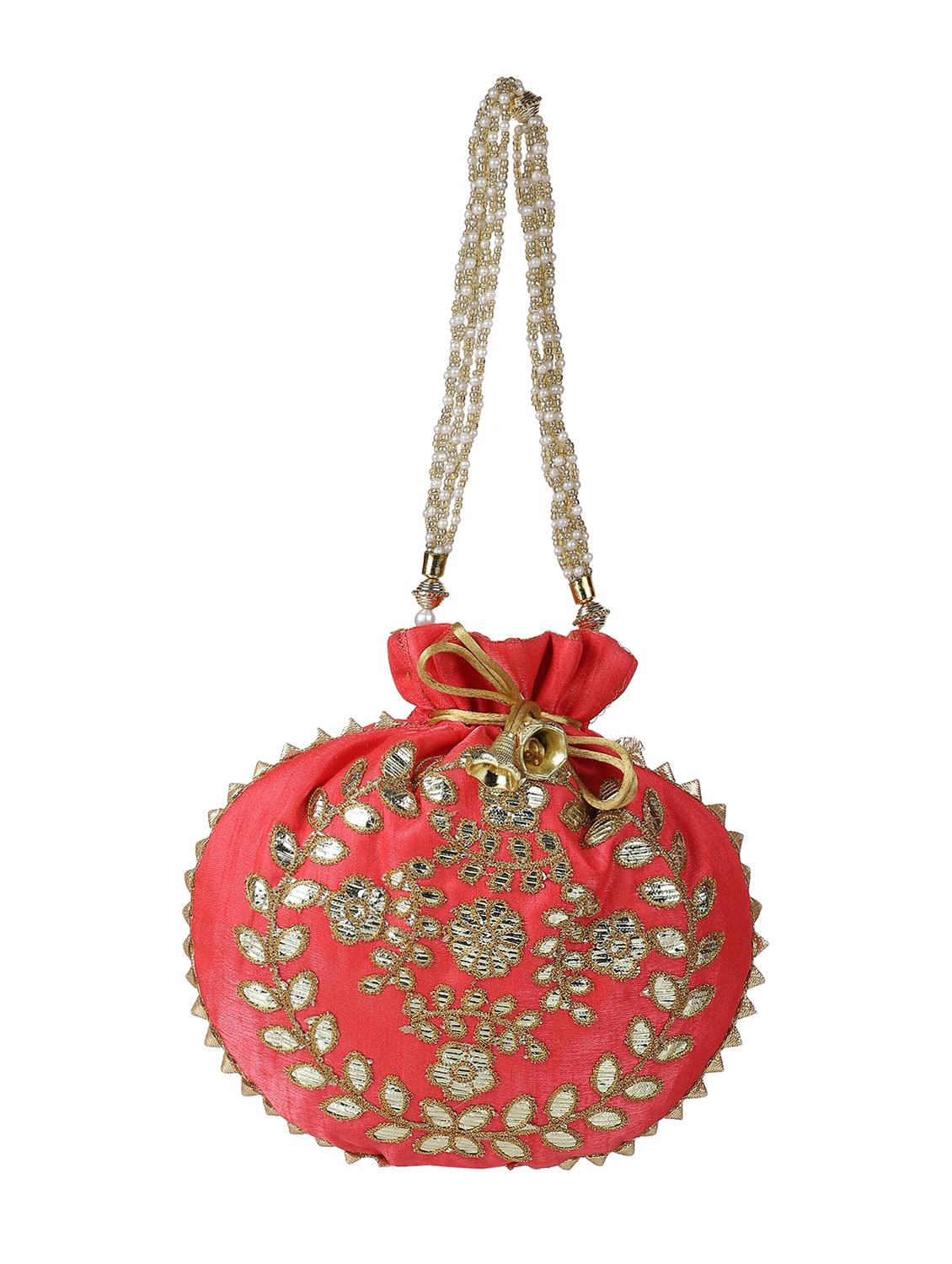 pink cotton polyester blend ethnic potli - 18082804 -  Zoom Image - 0
