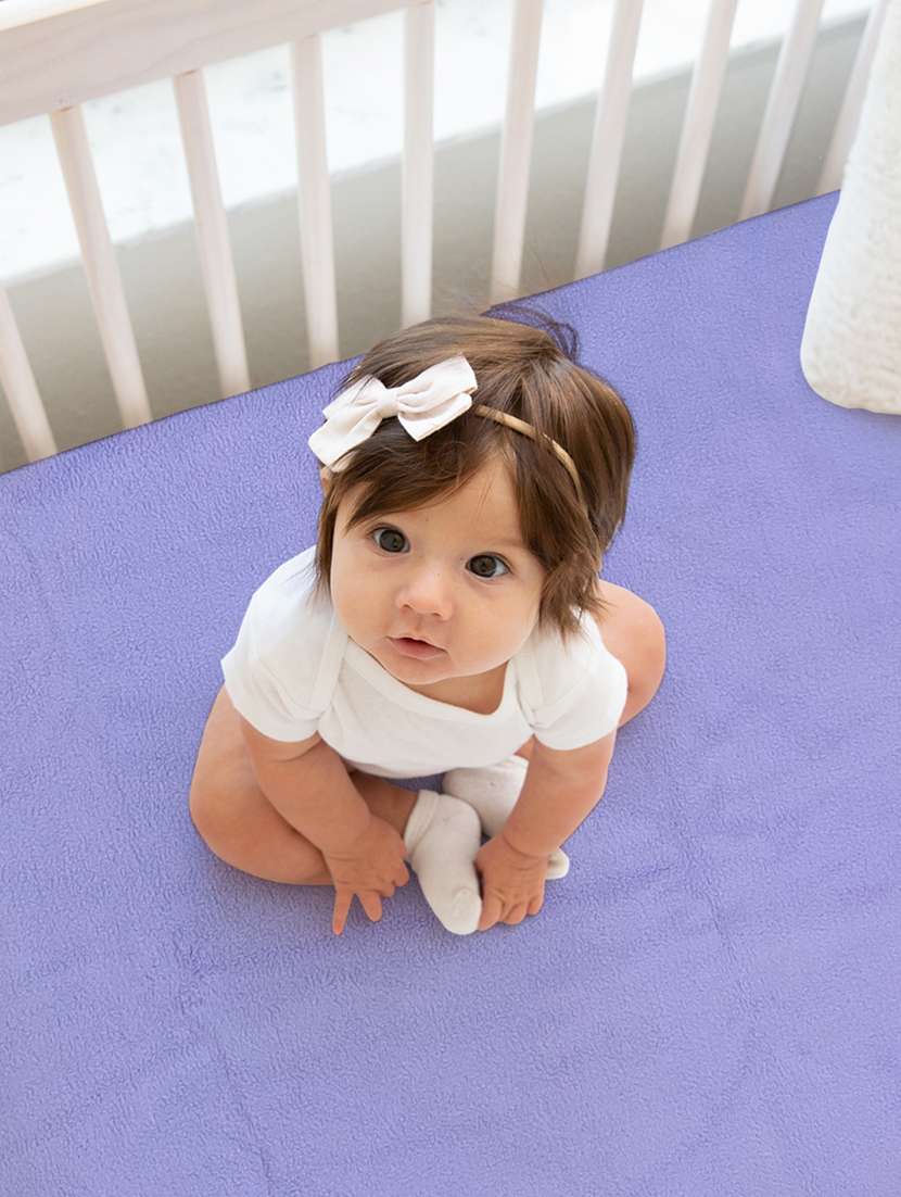 bianca waterproof & breathable bamboo-feel baby dry sheet & mattress protector -1pc small (smart dry) solid-violet