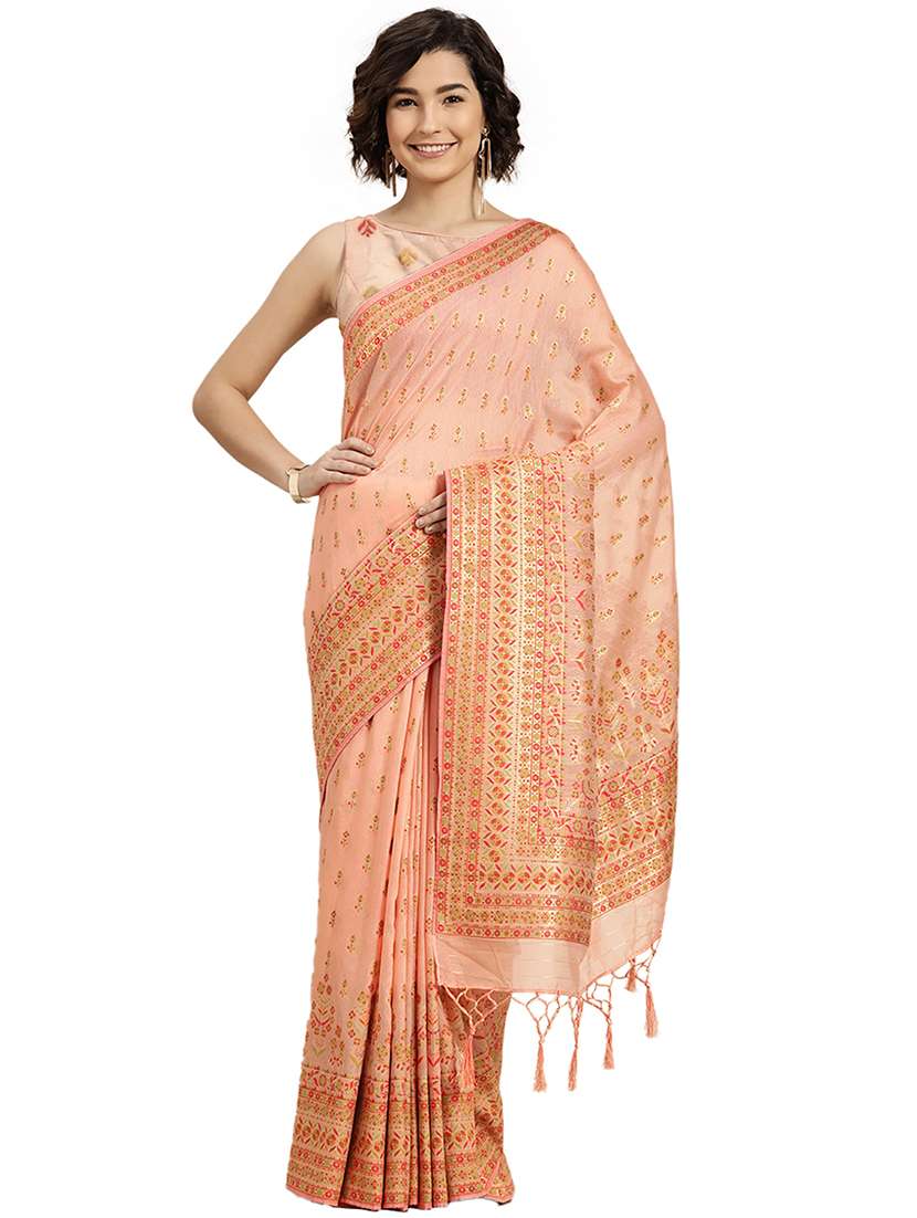orange liva saree