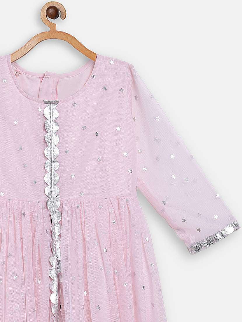 pink net regular kurti - 18106198 -  Standard Image - 2