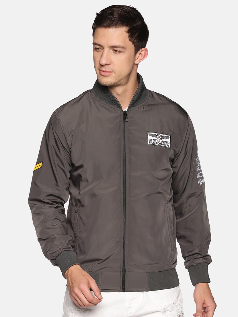 grey polyester casual jacket - 18109134 - Zoom Image - 0