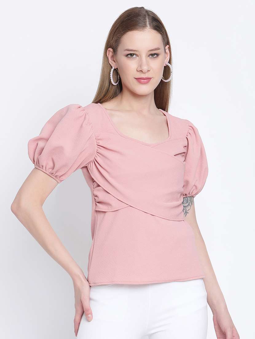 pink polyester regular top