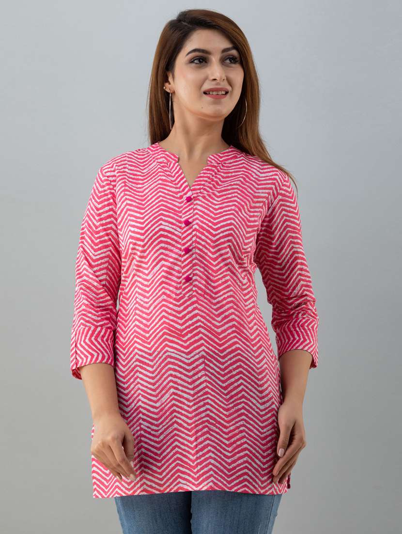 chevron printed straight kurti