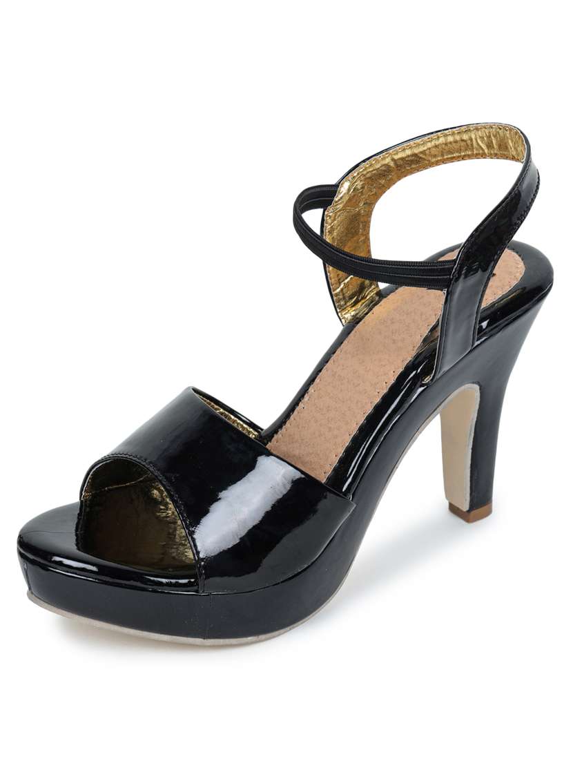 black synthetic slip on sandals - 18111243 -  Standard Image - 2