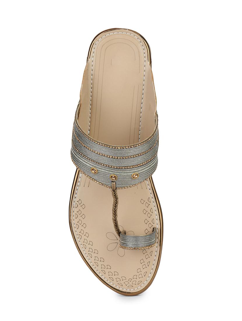 beige synthetic slip on sandals - 18111300 - Standard Image - 2
