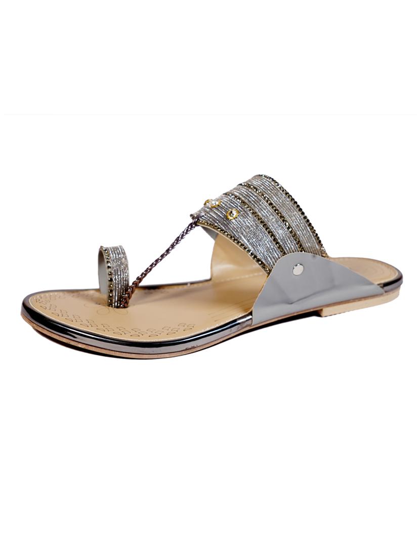 grey synthetic slip on sandals - 18111302 - Standard Image - 2