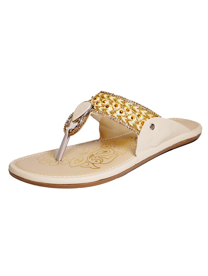 beige synthetic slip on sandals - 18111309 - Standard Image - 2