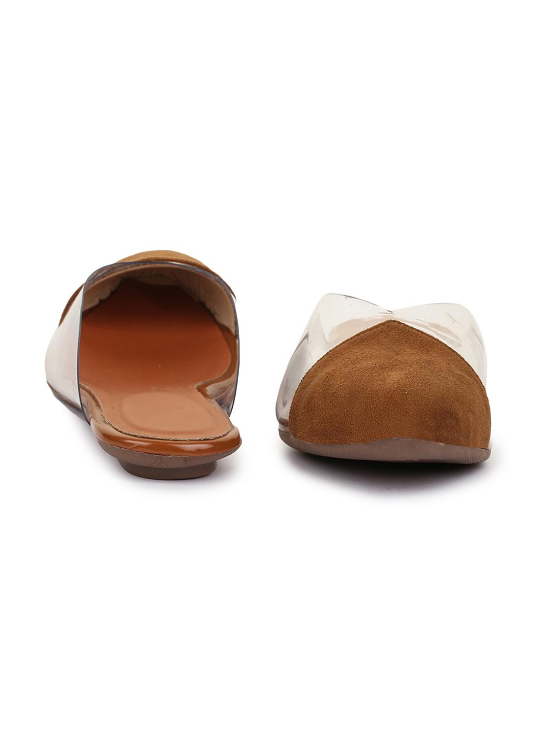 tan synthetic slip on sandals - 18111319 - Standard Image - 2