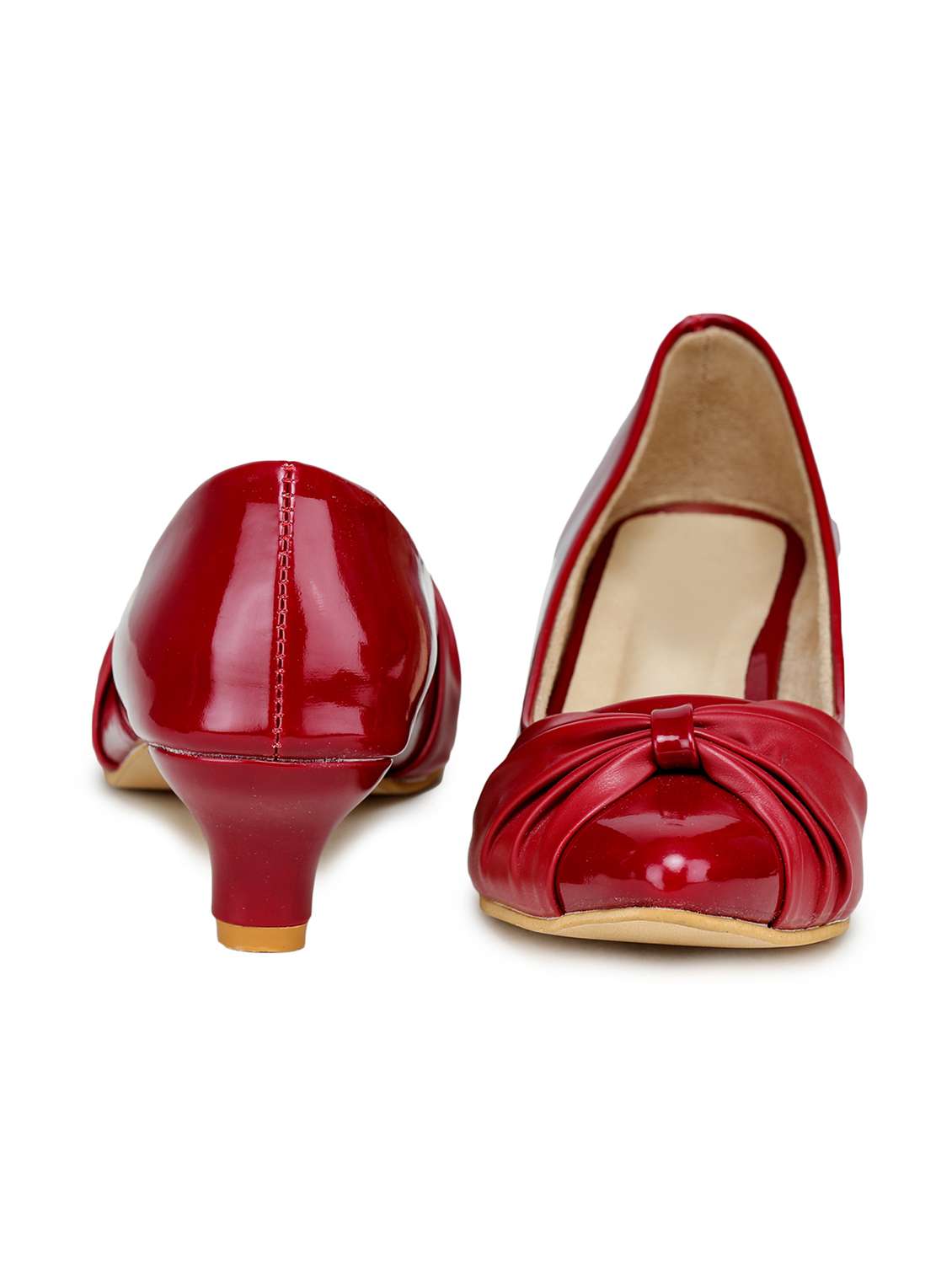 red synthetic slip on pumps - 18111461 -  Standard Image - 2