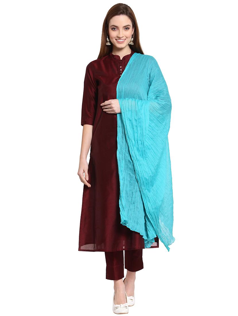 blue cotton stole - 18112252 - Standard Image - 2
