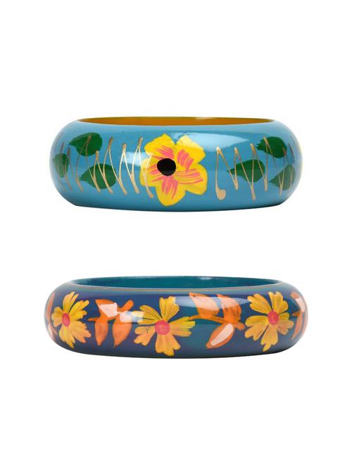 set of 3 multi colored wood bangle - 18112424 -  Standard Image - 0