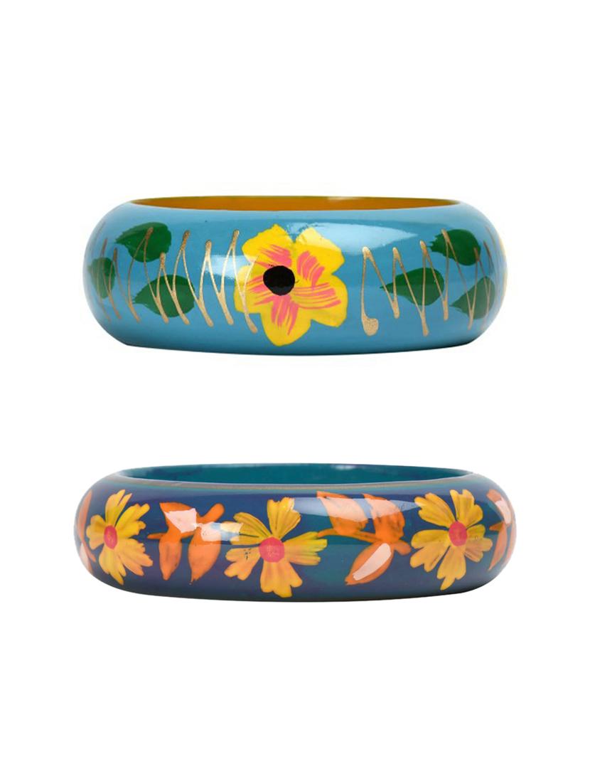 set of 3 multi colored wood bangle - 18112424 -  Zoom Image - 0
