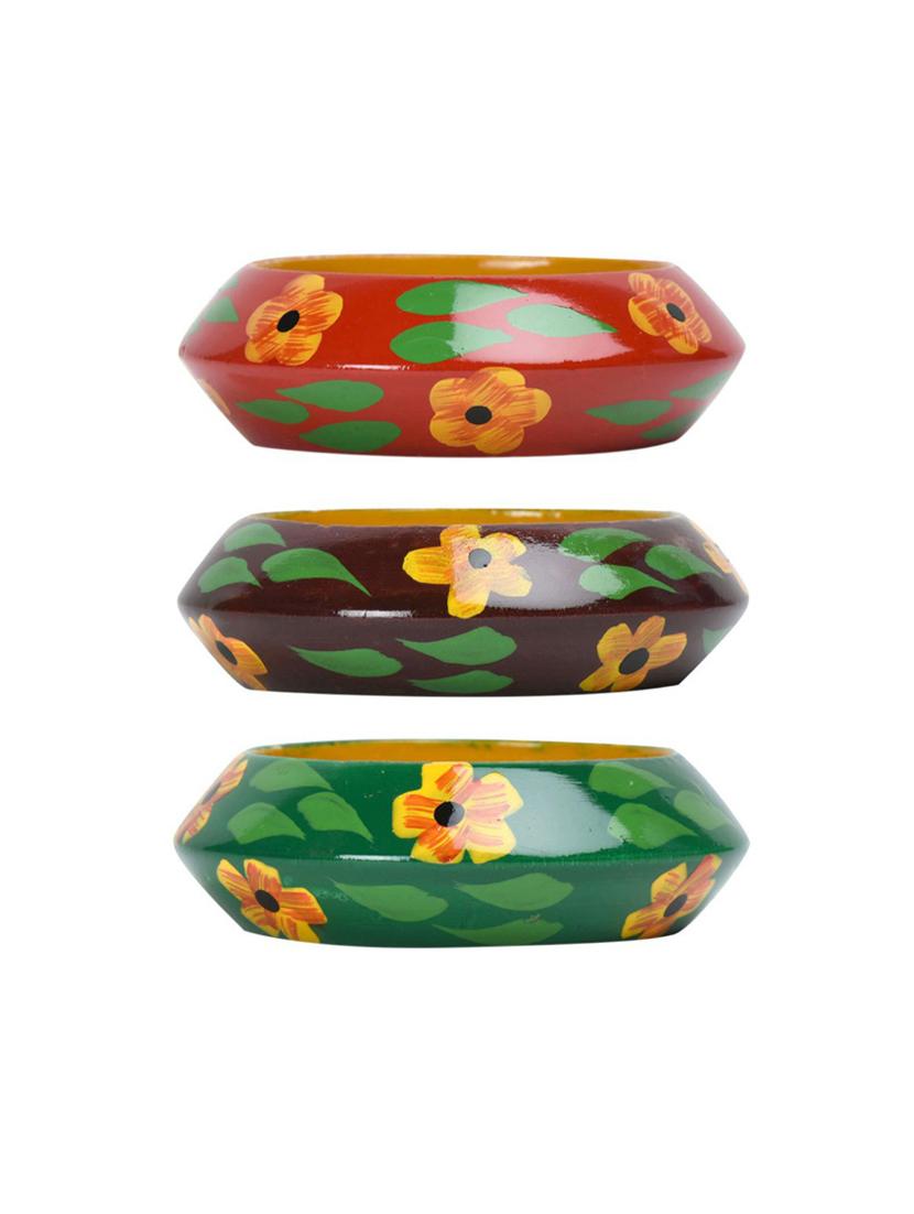 set of 3 multi colored wood bangle - 18112543 - Zoom Image - 0