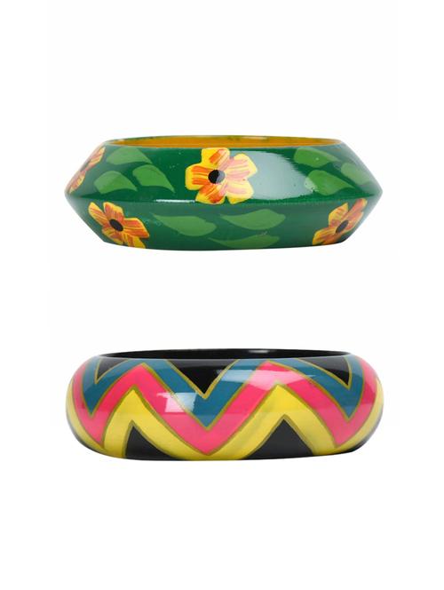 set of 3 multi colored wood bangle - 18112674 - Standard Image - 0