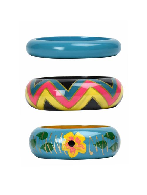 set of 3 multi colored wood bangle - 18112907 -  Standard Image - 0