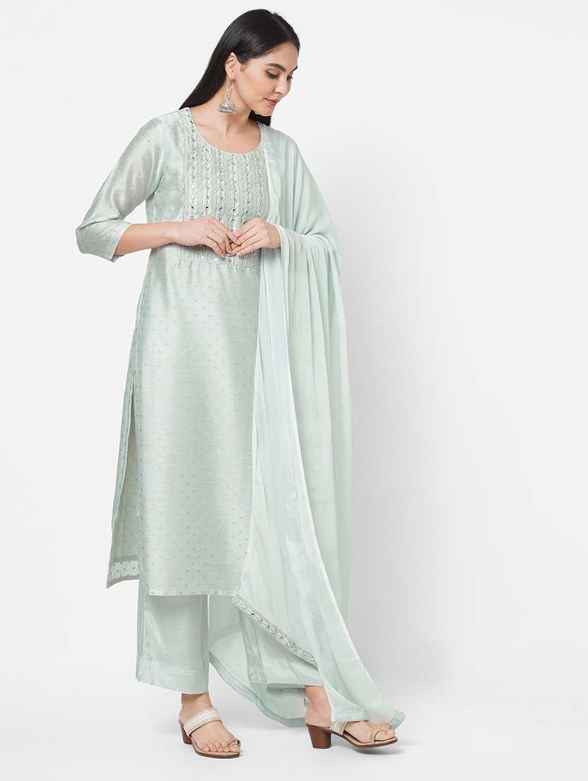 embroidered unstitched suit set - 18113075 - Standard Image - 2