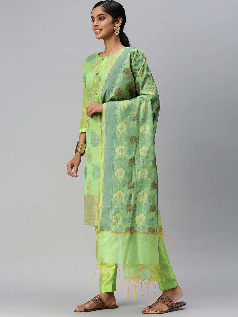 embroidered unstitched suit set - 18113087 -  Standard Image - 2