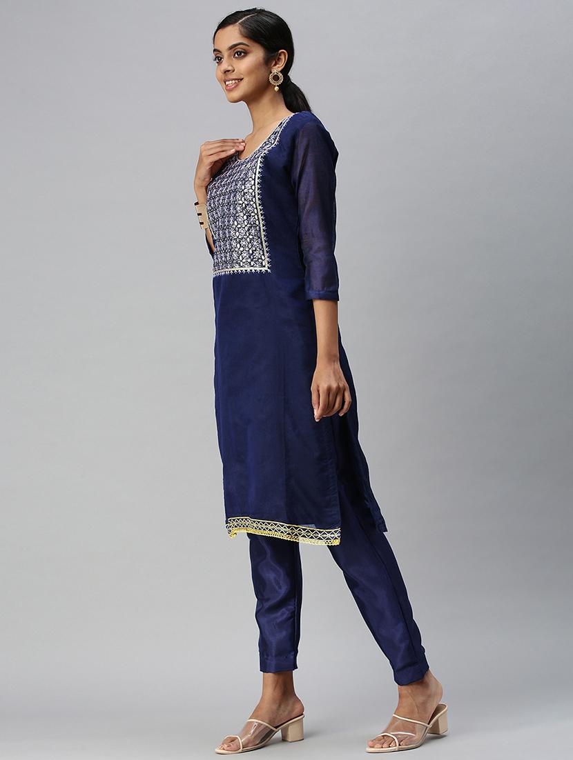 embroidered unstitched suit set - 18113094 - Standard Image - 2