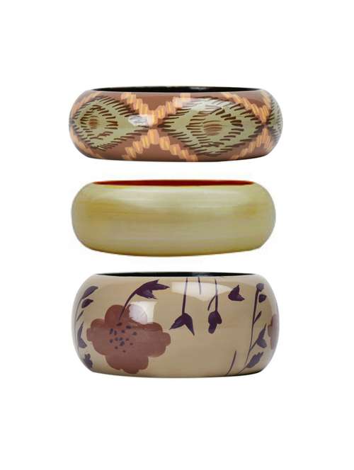 set of 3 multi colored wood bangle - 18113442 -  Standard Image - 0