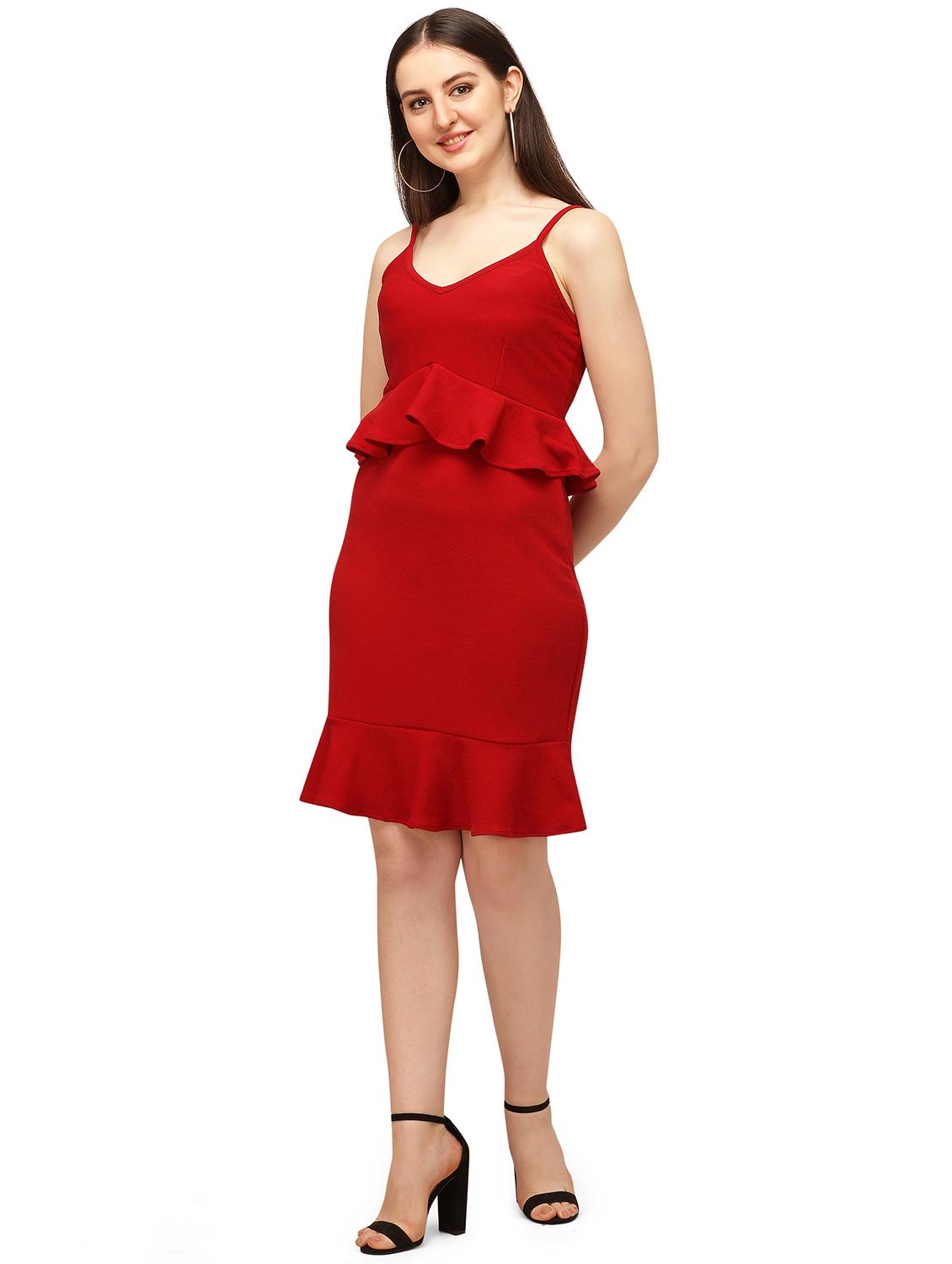 cami neck peplum dress - 18114278 - Standard Image - 2