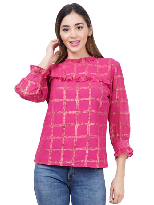 women's ruffle mock neck top - 18114333 -  Standard Image - 0