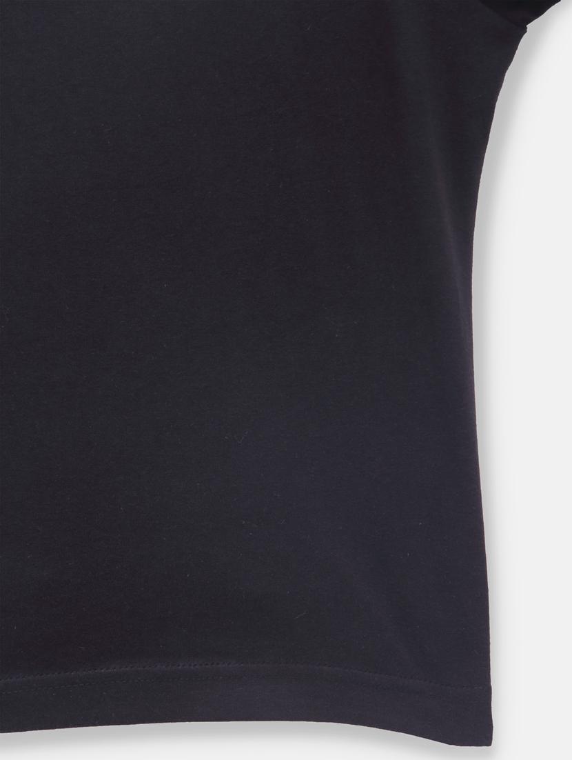 black cotton regular tee - 18117500 - Standard Image - 2