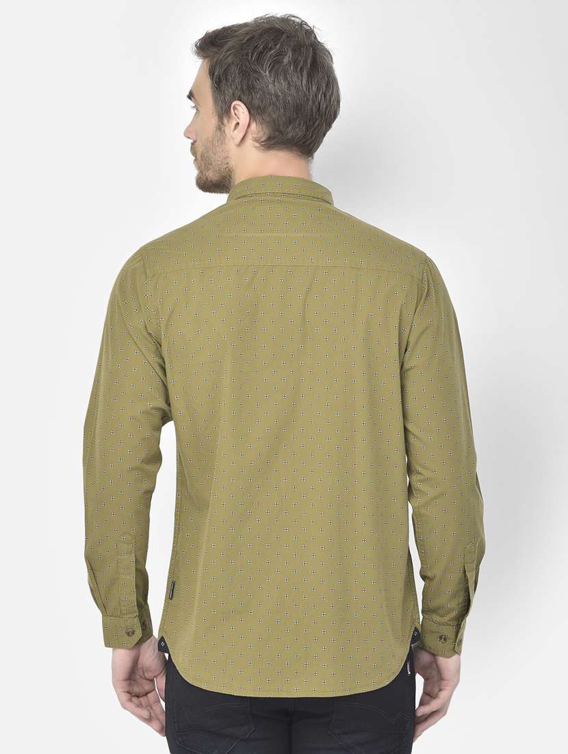 green printed casual shirt - 18117628 - Standard Image - 2