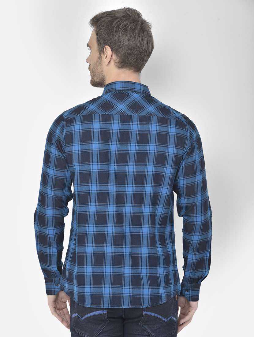 blue checked casual shirt - 18117635 - Standard Image - 2
