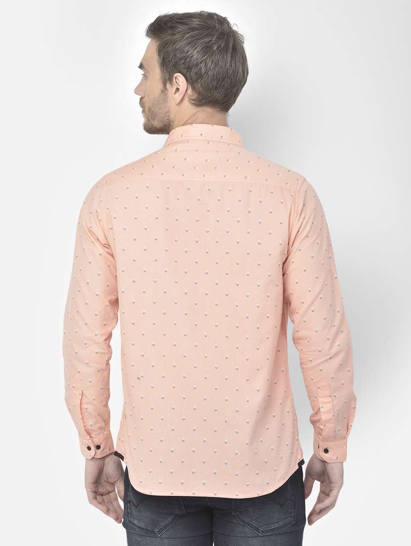 mens micro print casual shirt - 18117638 - Standard Image - 2