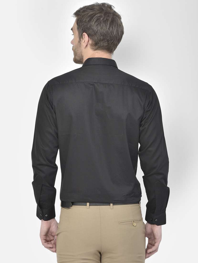 black solid formal shirt - 18117642 -  Standard Image - 2
