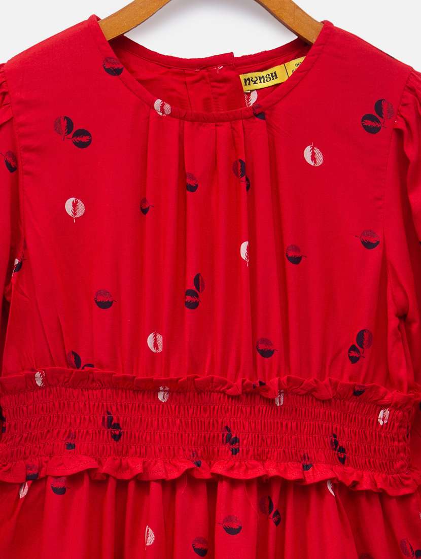 red printed frock - 18118682 - Standard Image - 2