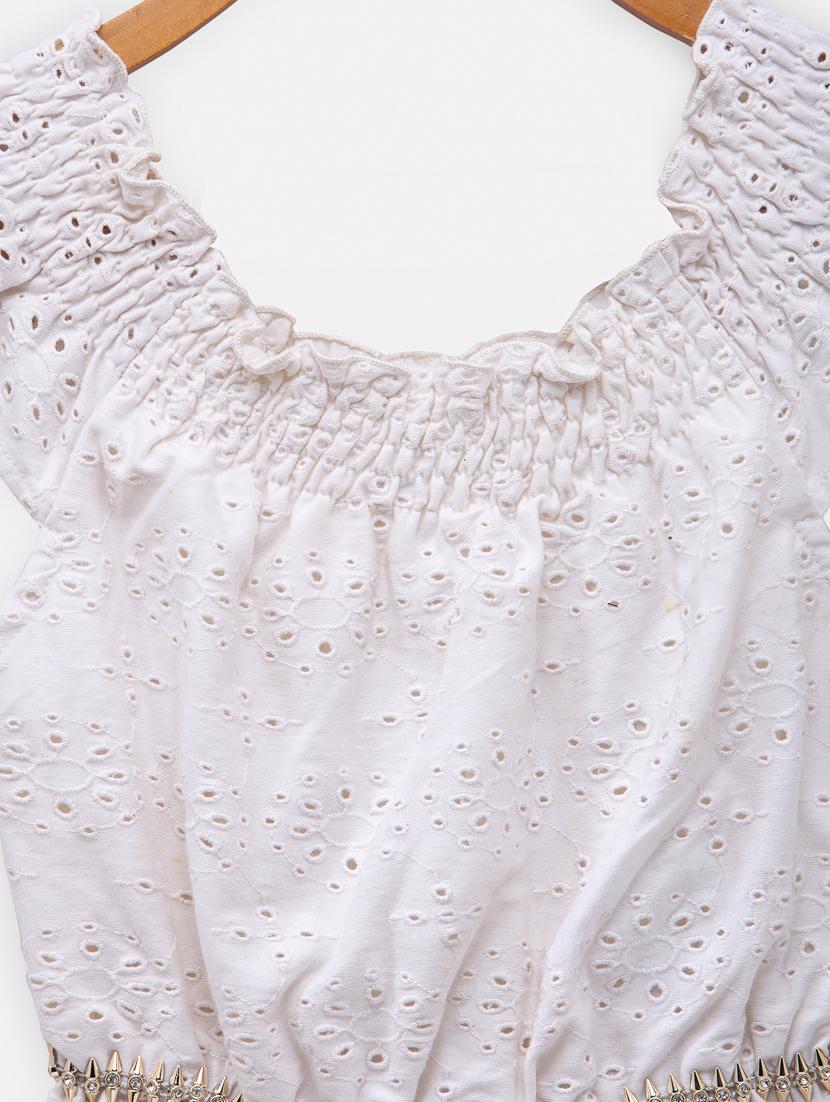 white solid frock - 18118699 - Standard Image - 2