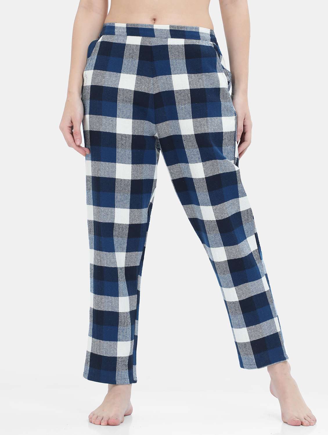 navy blue checkered pajama