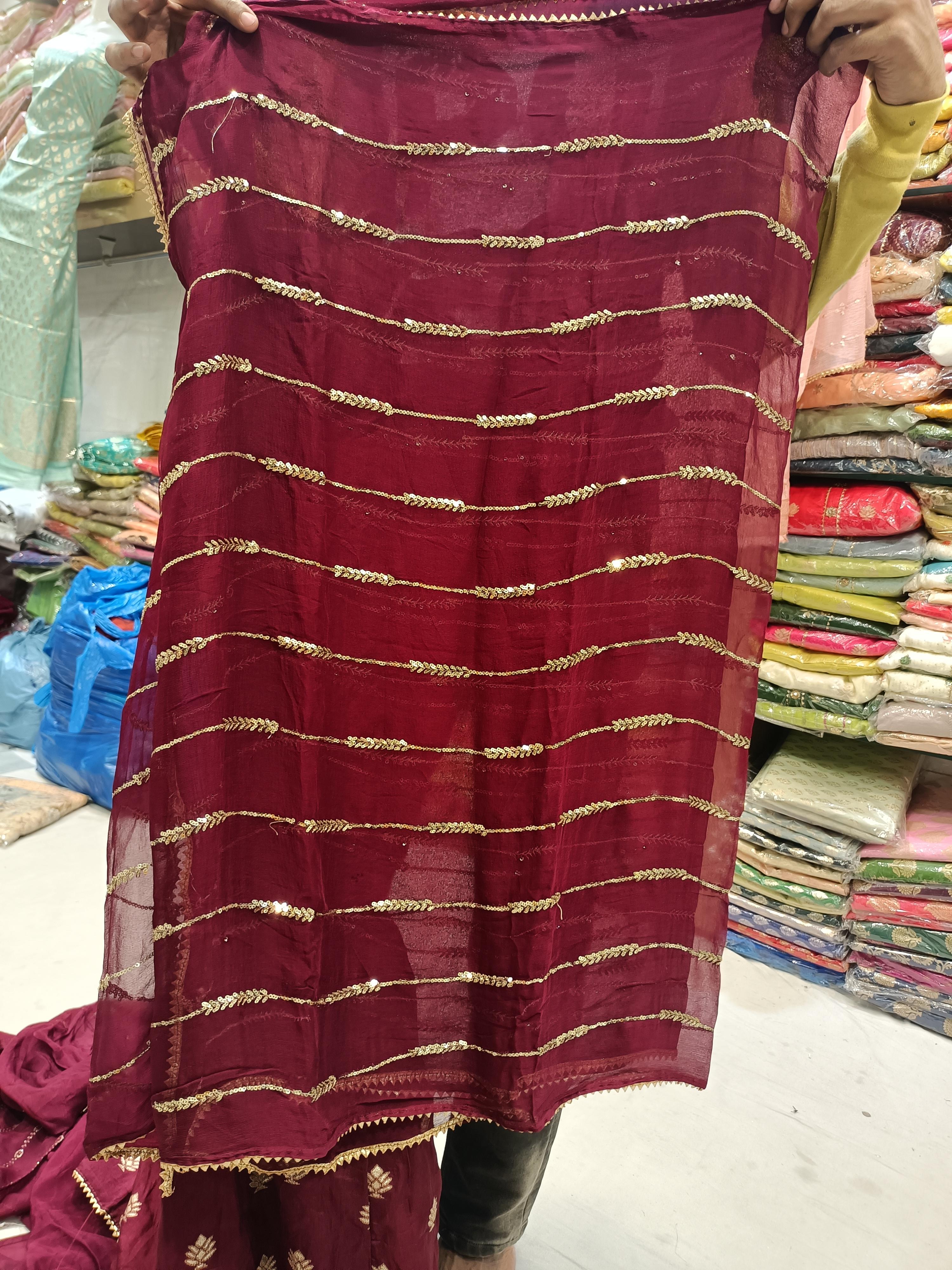 chinon shirt and chinon sharara with - 18119157 - Standard Image - 2