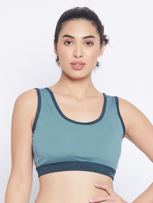 blue polyester sports bra - 18119795 - Standard Image - 0