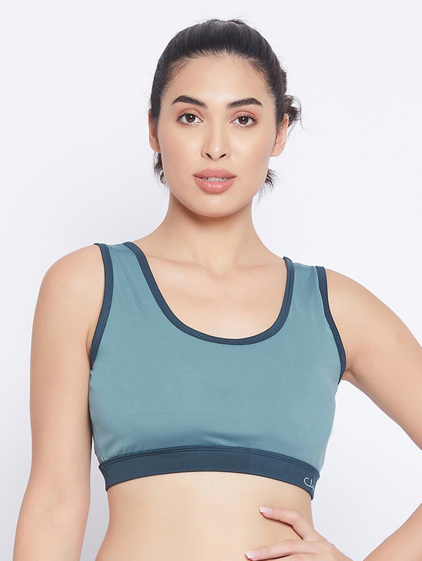 blue polyester sports bra - 18119795 - Zoom Image - 0