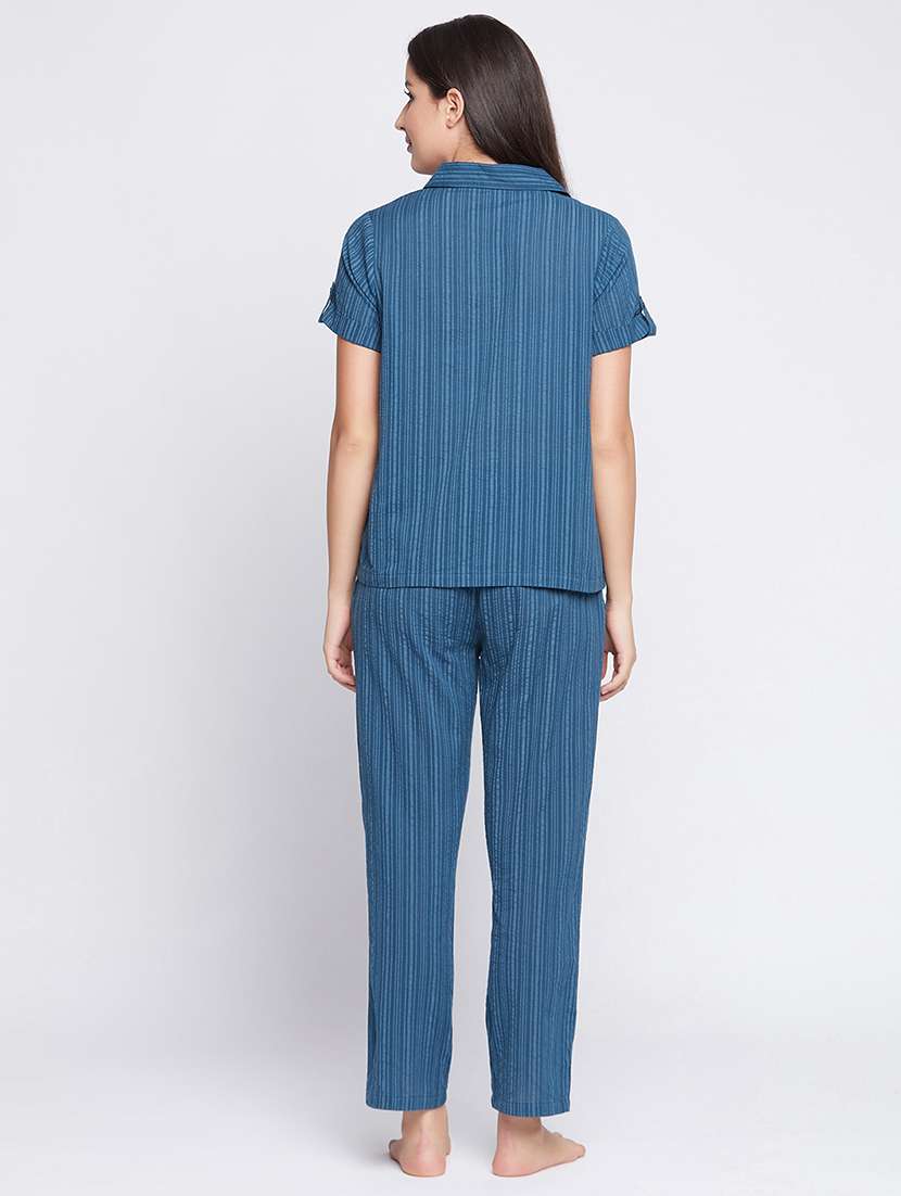 blue stripe pyjama set  - 18120032 -  Standard Image - 2