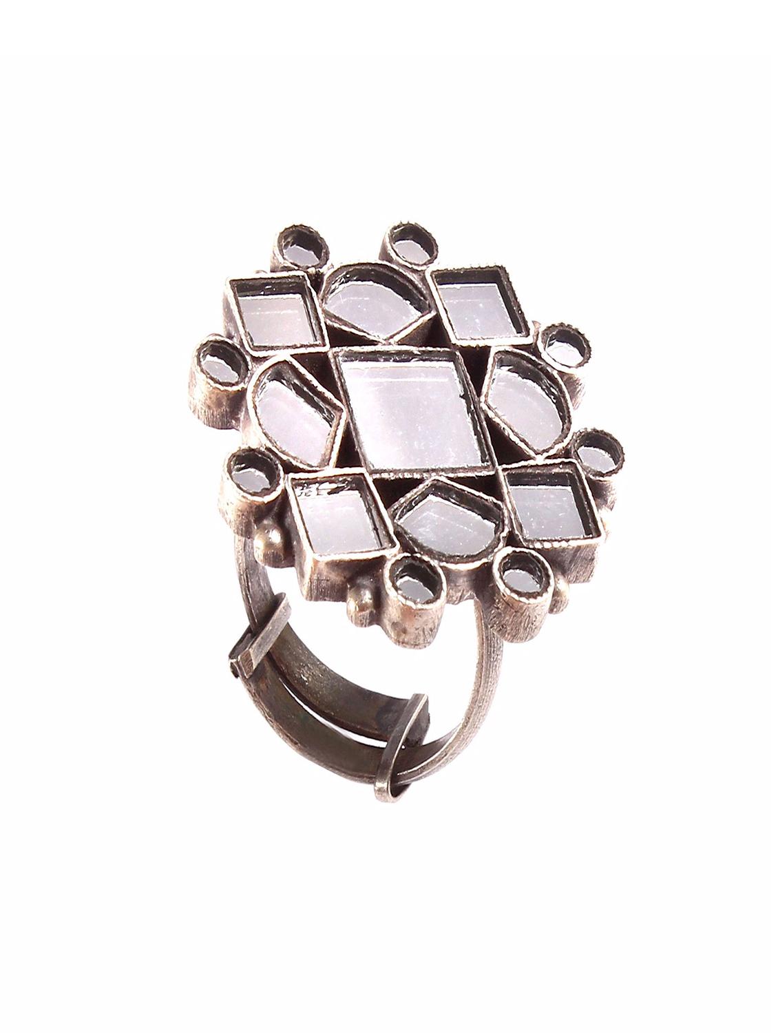 white silver finger ring - 18138020 - Zoom Image - 0