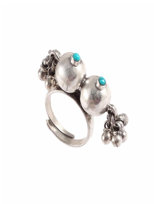 blue silver finger ring - 18138022 - Standard Image - 0