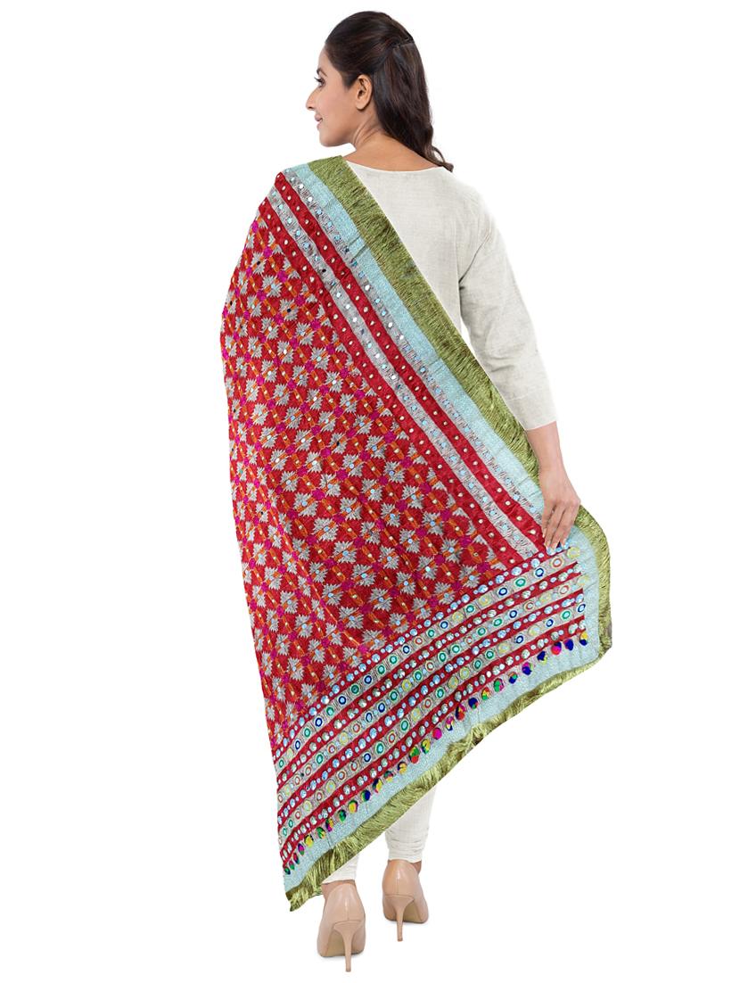 red poly chiffon dupatta - 18138154 - Standard Image - 2