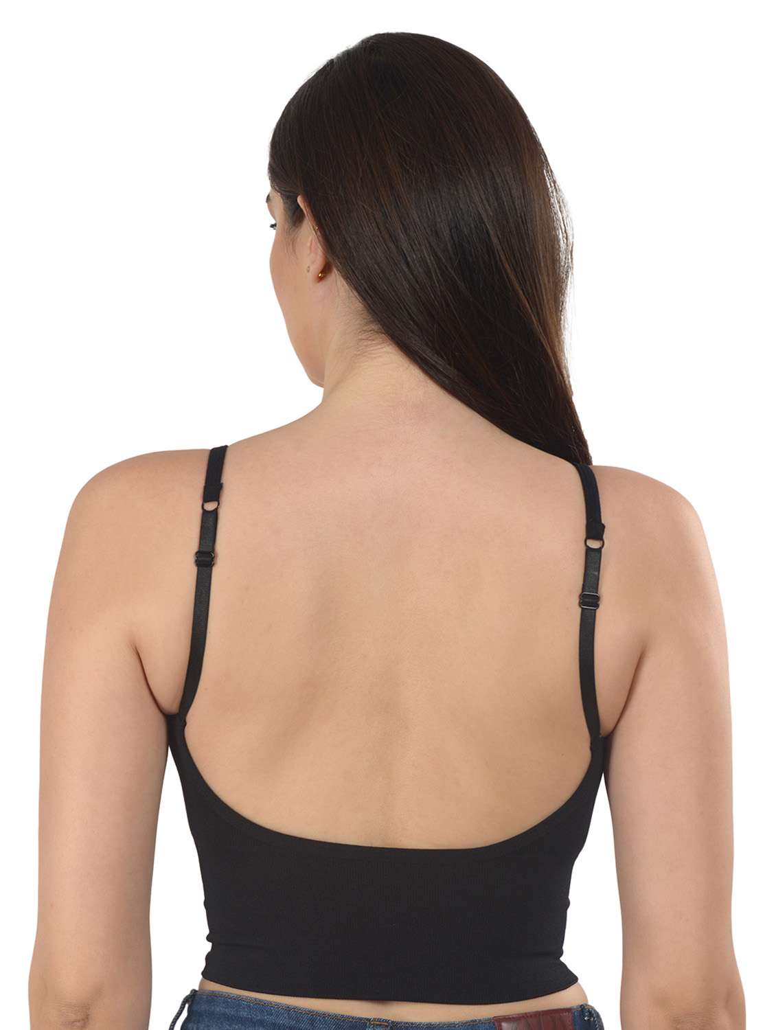 black solid bralette bra - 18138484 - Standard Image - 2