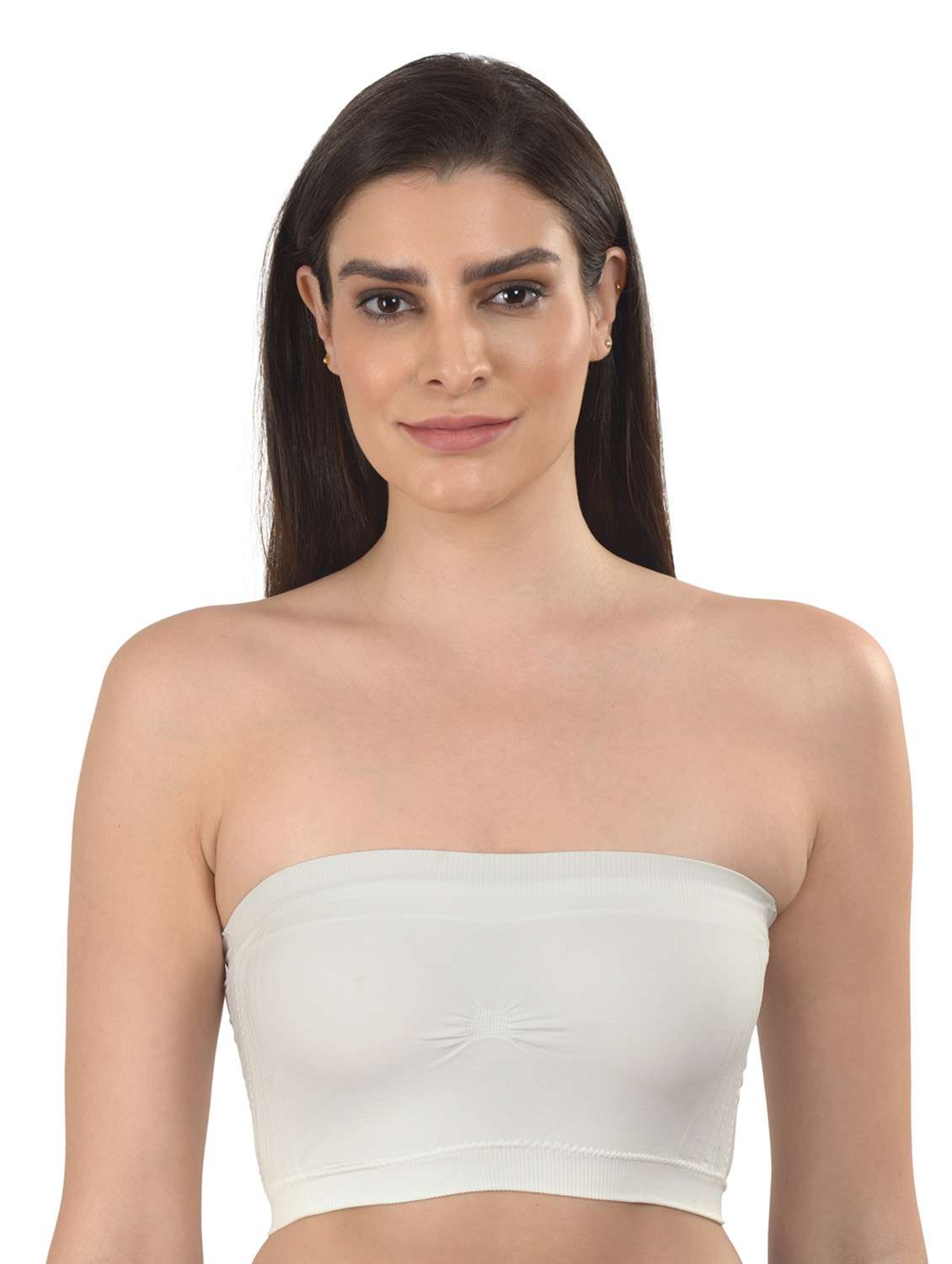 white solid tube bra