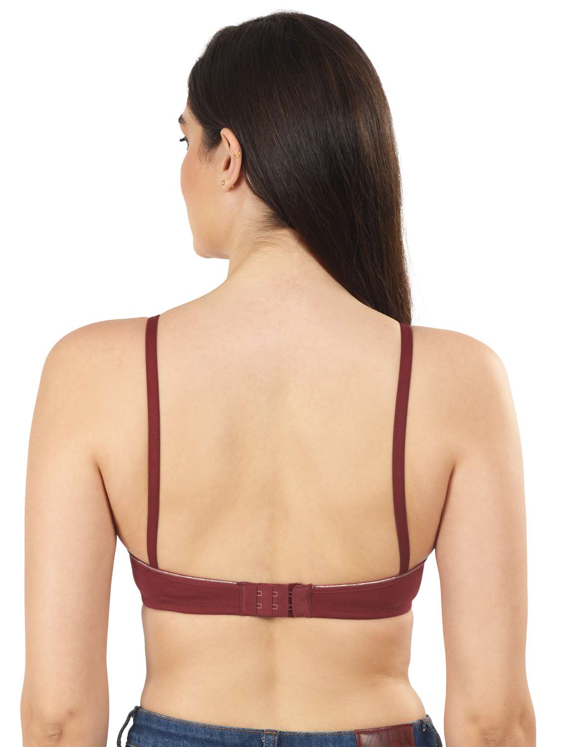 maroon cotton blend tshirt bra - 18138593 -  Standard Image - 2