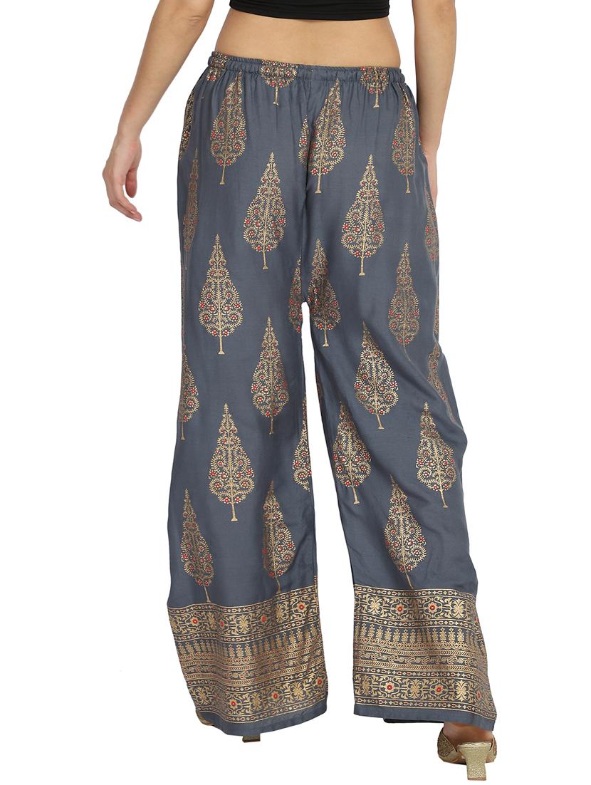 grey printed palazzo - 18139758 - Standard Image - 2