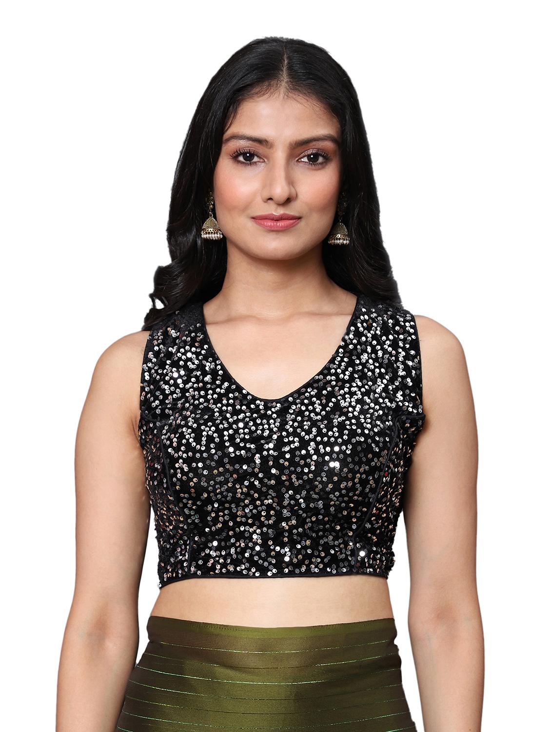 olive. chiffon draped saree with blouse - 18139805 - Standard Image - 2