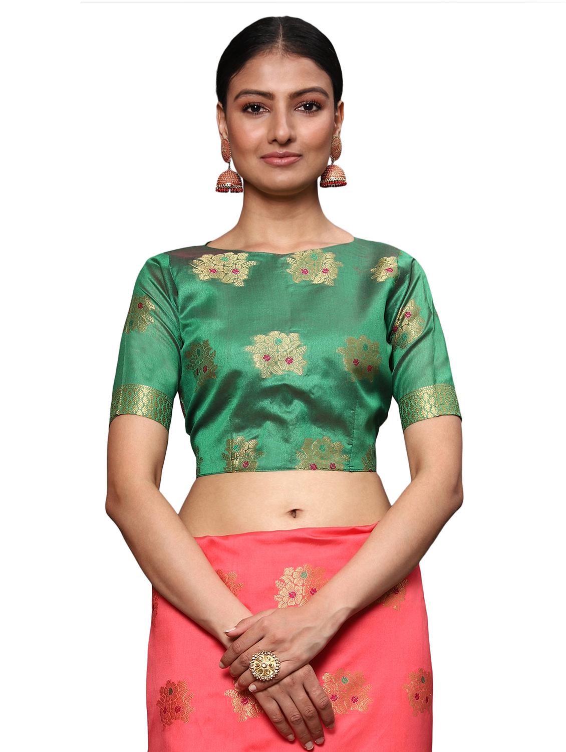 pink banarasi saree with blouse - 18139822 - Standard Image - 2