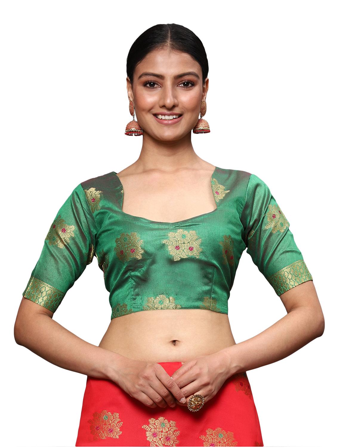 zari work woven saree with blouse - 18139827 - Standard Image - 2