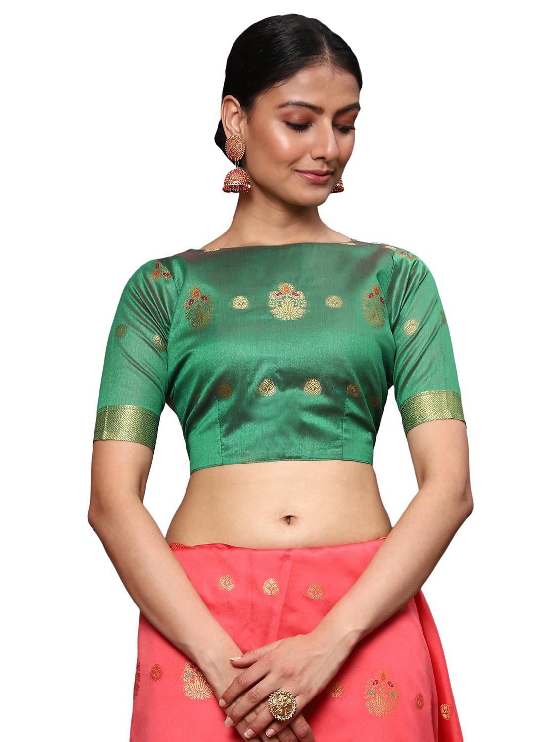 zari work woven saree with blouse - 18139834 - Standard Image - 2