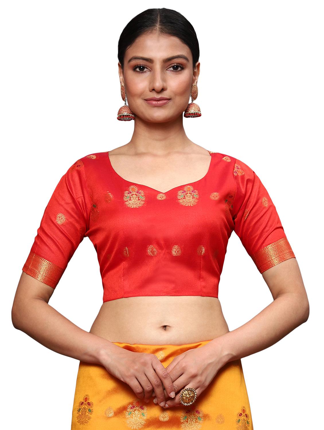 zari work woven saree with blouse - 18139835 - Standard Image - 2