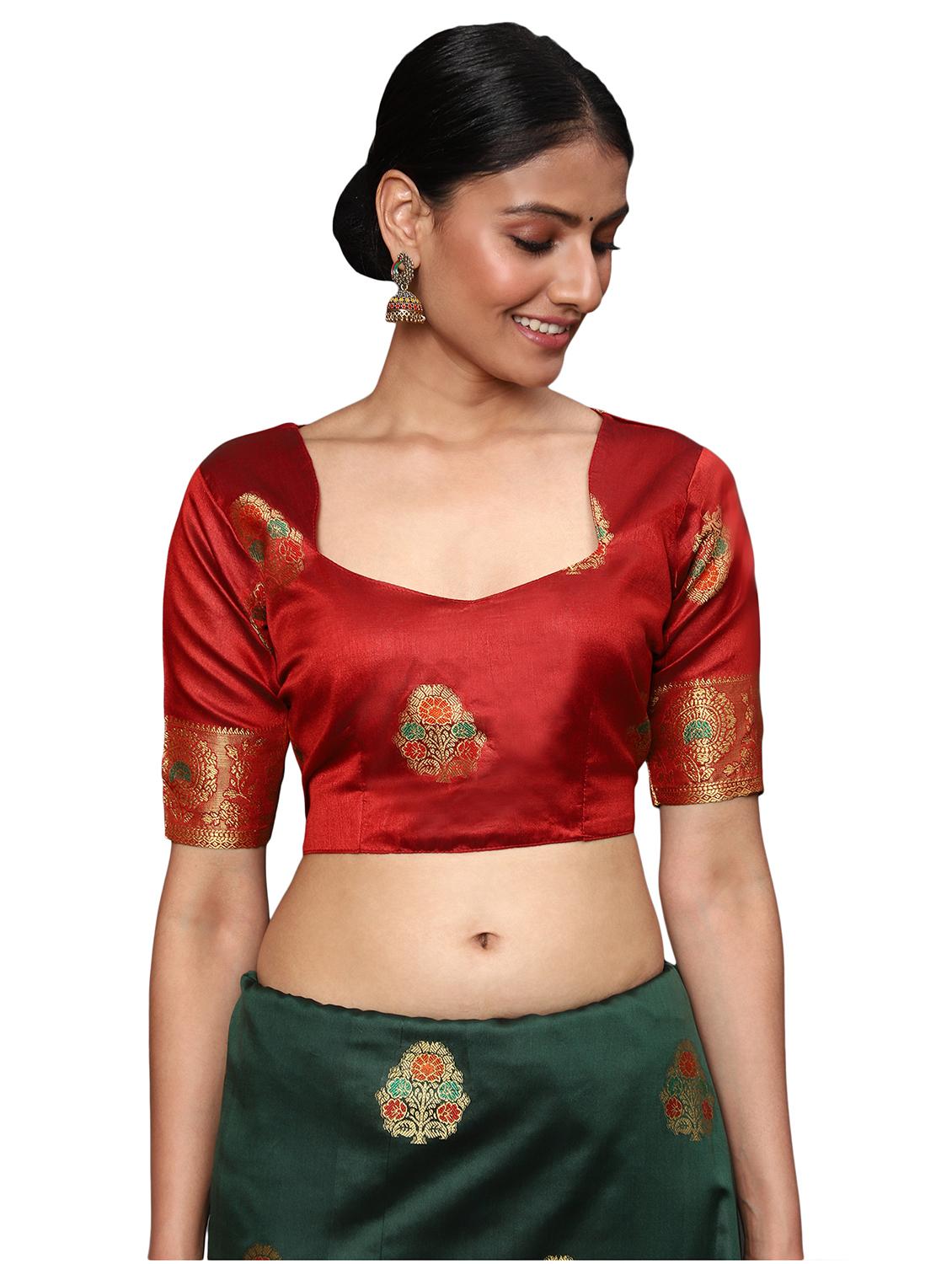 zari work woven saree with blouse - 18139842 - Standard Image - 2